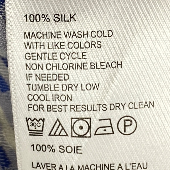 Tommy Bahama Men's Sz XL 100% Silk Short Sleeve Button Down Shirt blue Geometric - Picture 12 of 15